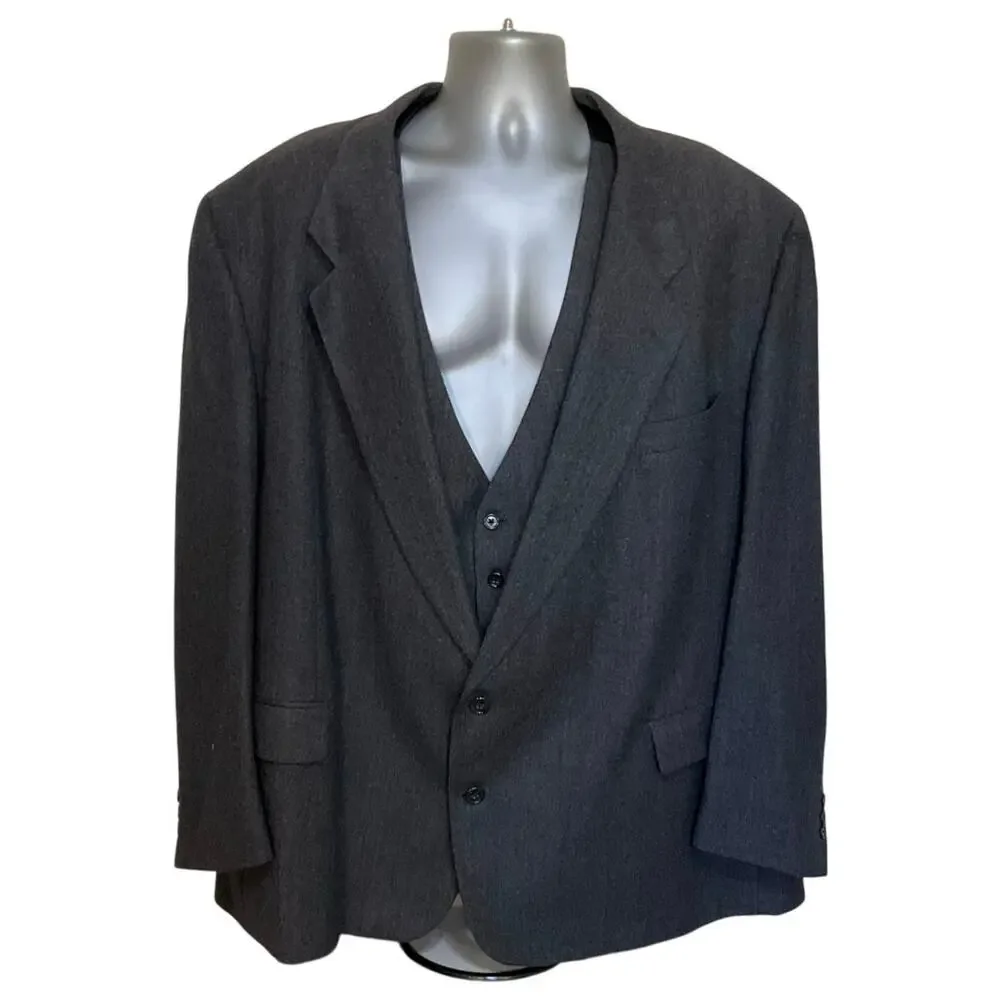 Savile Row 3-Piece Wool Suit Mens Freeds Canada Jacket Vest Pants Tailored